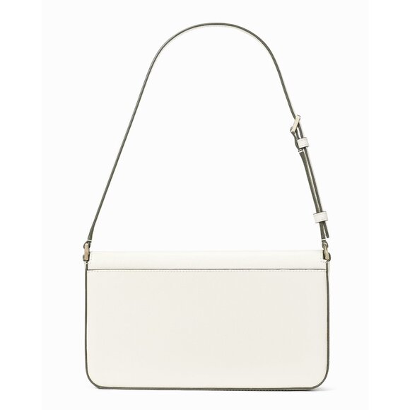 New Kate Spade Staci Flap Shoulder Bag Saffiano Leather Meringue - Picture 2 of 5